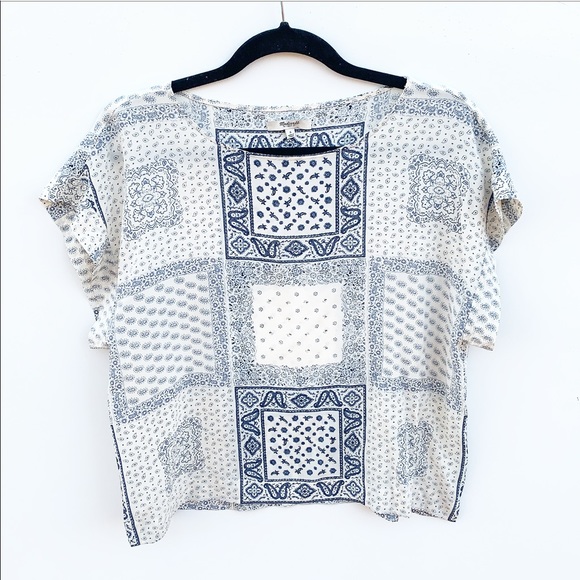 Madewell Kyoto Paisley Bandana Print Silk Top - Picture 3 of 5